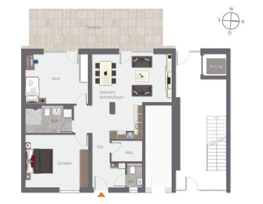 Grundriss Wohnung A 0.5