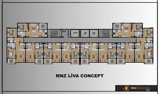 New Apartments in Mersin with a Pool and Modern Landscaping