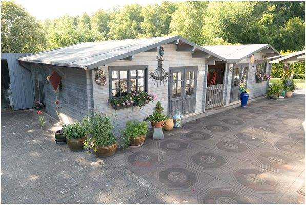 Vogelperspektive Gartenhütten