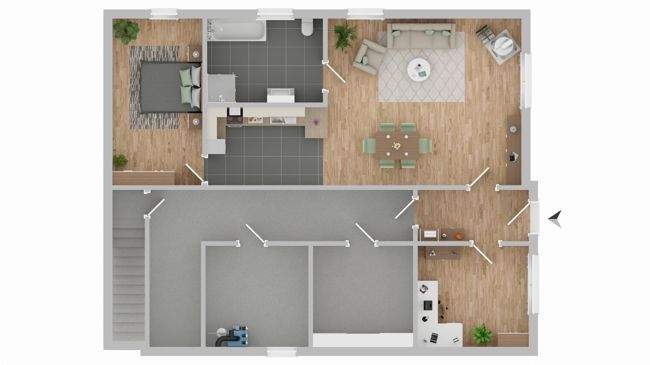 Grundriss Einliegerwohnung / Kellerräume