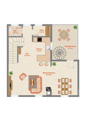 Das moderne Zuhause - Grundriss Obergeschoß