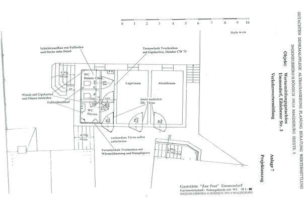 Grundriss Gartenwirtschaft Nebengebäude mit WC