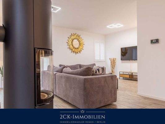 Wohnberiech mit Kamin