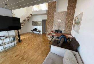 Wohn- Essbereich mit Kaminofen