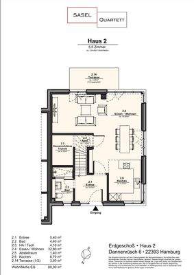 Haus 2 Grundriss EG mit Duschbad