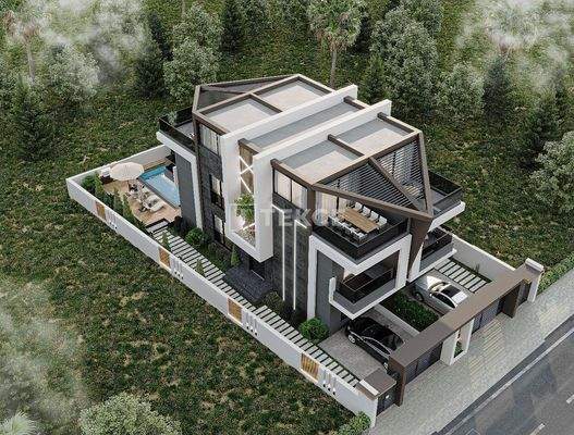 Modern Homes with Garden and Private Pool in Güzeloba Antalya
