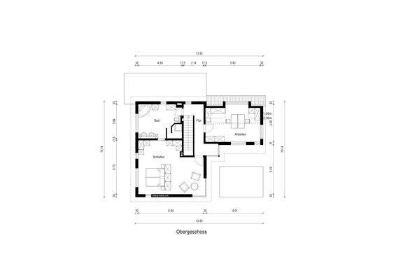 Grundriss obere Etage Einfamilinehaus