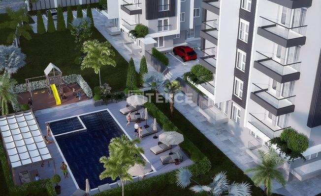 Apartments for Sale in a Complex with Pool in Kepez