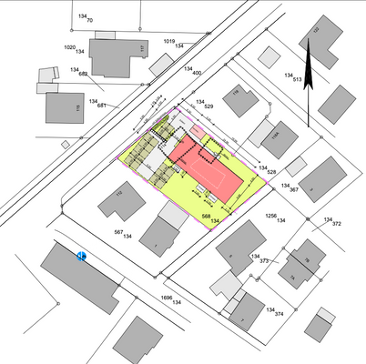 Lageplan mit Gebäudeeinzeichnung