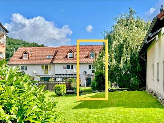 Ansicht Hausrückseite mit Garten