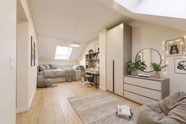 Kinderzimmer (Dachgeschoss) - Visualisierung