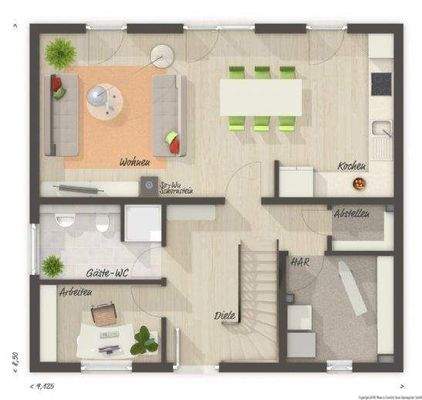 EG mit Gäste WC &amp; Arbeitszimmer