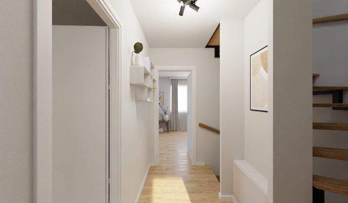 Heller und freundlicher Flur im Obergeschoss