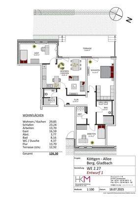 Grundriss mit Flächenangaben