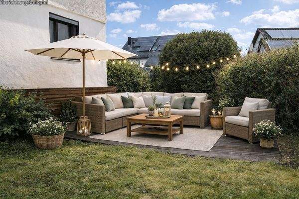 Garten - digital bearbeitet - Möblierung dient der Visualisierung