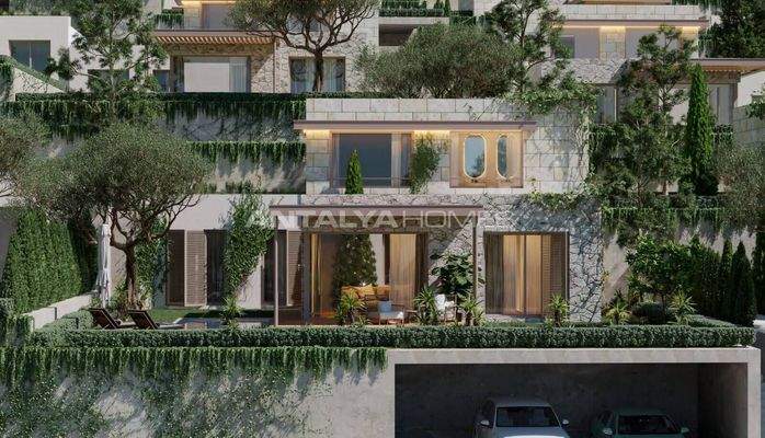 Detached Real Estate with Sea View in Central Location in Bodrum