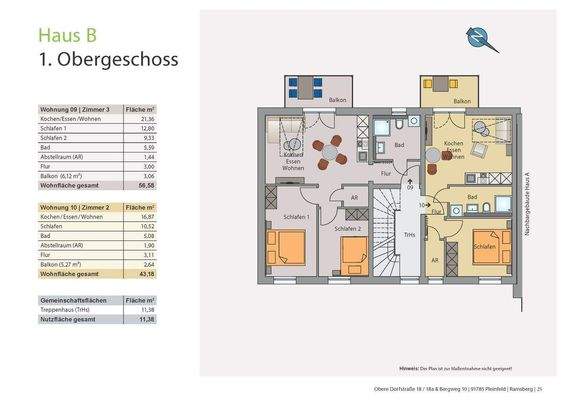 Grundriss Haus B - Obergeschoss