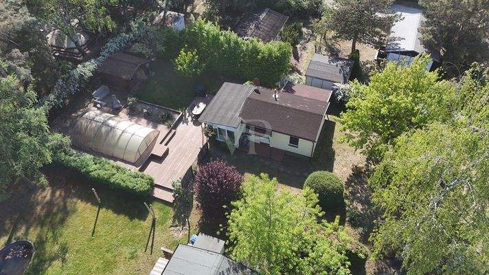 Drohnenfoto mit Teilungsentwurf