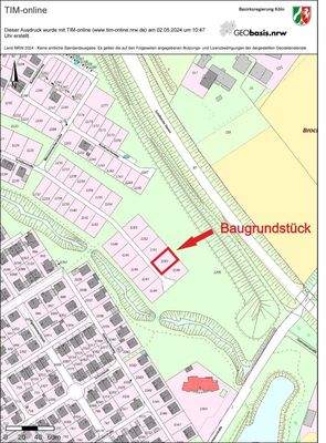 Lageplan mit Grundstücksdarstellung