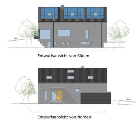 Entwurfsansichten - Süd/Nord