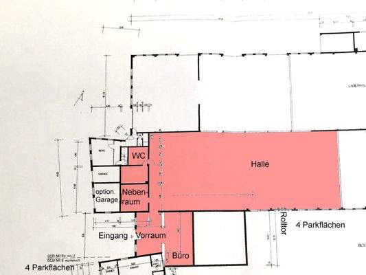Grundriss rot markiert