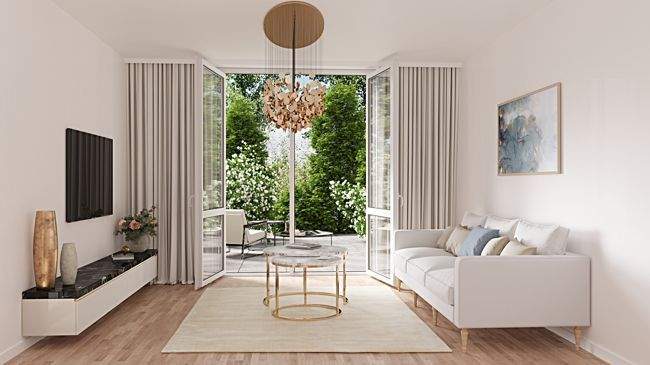 Wohnbereich mit Bodentiefen Fenster