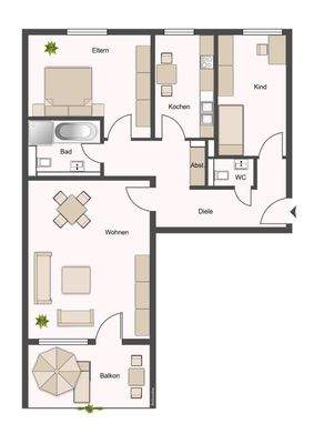 Grundriss Whg. Nr. 26