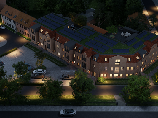 Gebäude bei Nacht Vogelperspektive 