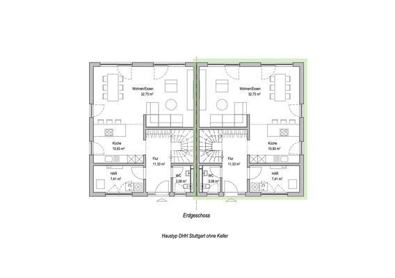 Erdgeschoss DH Stuttgart_DHH rechts