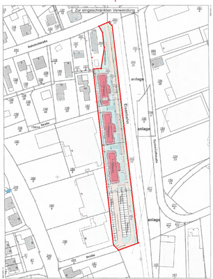 Lageplan mit Markierung
