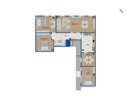 Grundriss 1. OG Vorderhaus 