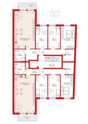 Beispielgrundriss 1. und 2. OG