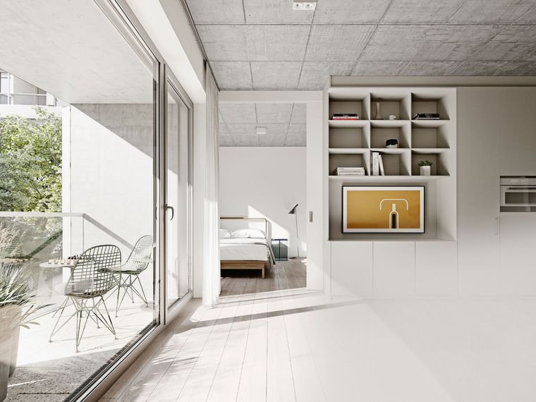 Apartment mit Blick in den grünen Hof