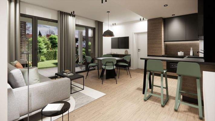 Wohnen / Essen / Kochen - Visualisierung, Abweichung möglich!