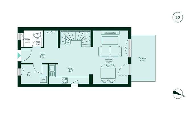 Geräumiges Erdgeschoss mit viel Stauraum