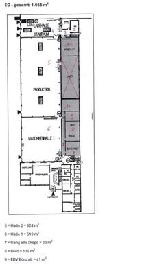 Grundriss EG Hallenflächen