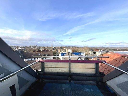 Ausblick vom Balkon im Dachgeschoss