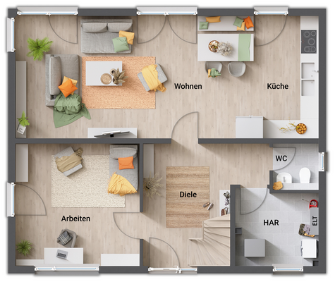 Grundriss-Stadthaus-Flair-152-Erdgeschoss-offene-Kueche