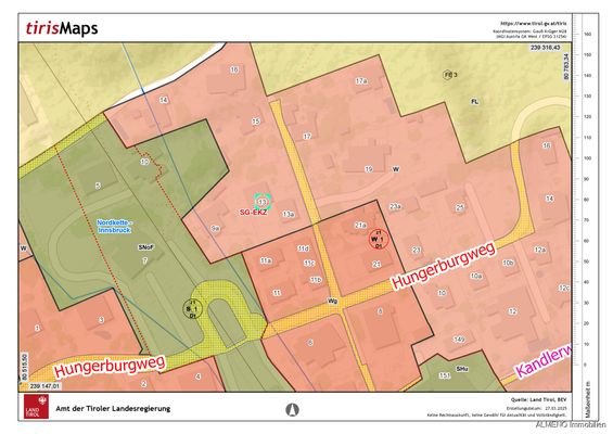 Tiris Hungerburgweg 13 Raumordnung