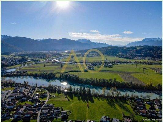 Innschleife udn Blick Richtung Süden Innsbruck Wohnparadies Oberlangkampfen