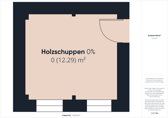 Grundriss Holzschuppen