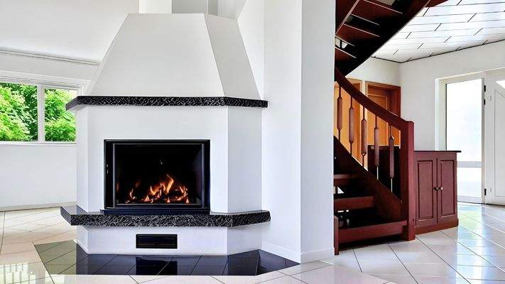 Wohnzimmer mit Kamin