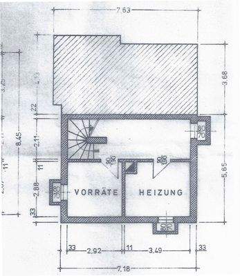 Untergeschoss( Grundriss nicht maßstabsgerecht )