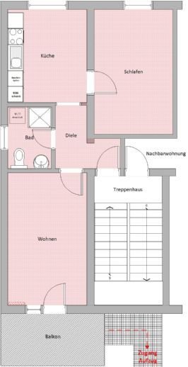 Trier-Pallien - Schöne 2 ZKB-Wohnung inkl. Einbauküche & Aufzug / Moselufer