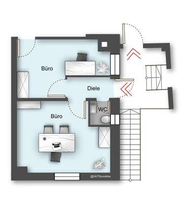 Grundriss zusätzliche Gewerbefläche im 1. OG