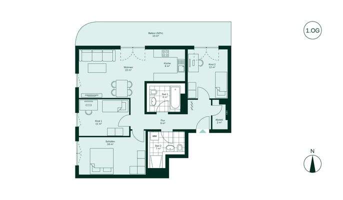 Komfortabler Grundriss