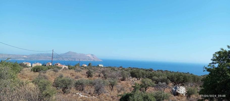 Kreta, Kokkino Chorio: Grundstück mit uneingeschränktem Meerblick zu verkaufen