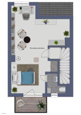 Möbliervorschlag Dachgeschoss