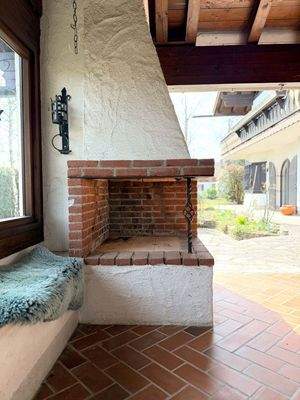 Kamin, Blick  in Südgarten