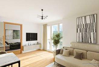 Wohnzimmer mit Küche